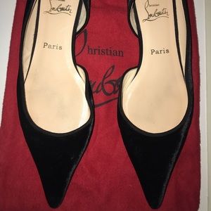 Louboutin black velvet flat 41